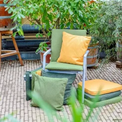 Madison - Tuinkussen Green canvas eco+ - Ca. 120x50 cm - Set van 4