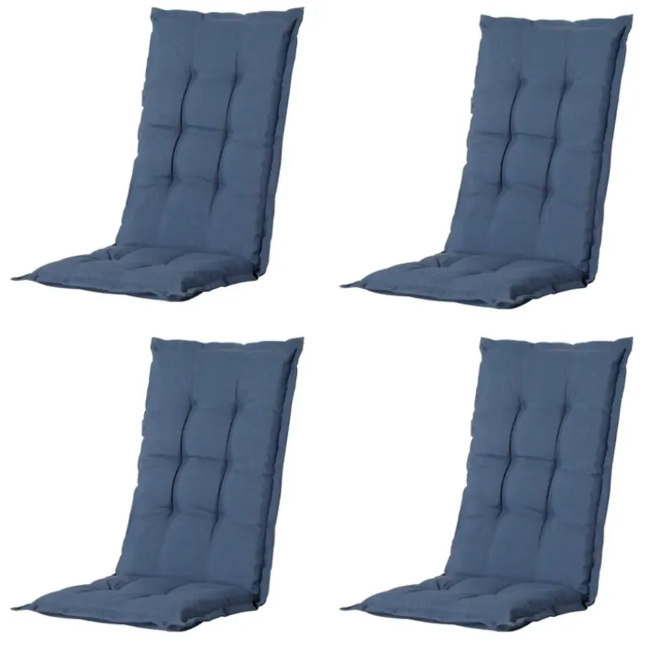 Madison - Tuinkussen Panama safier blue - Ca. 123x50 cm - Set van 4