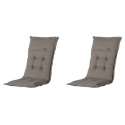 Madison - Tuinkussens Hoge Rug Rib Liver - 123x50 - Bruin/Grijs - 2 Stuks
