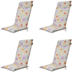 Madison - Tuinstoelkussen Hoge Rug Florina purple - Ca. 120x50 cm - Set van 4