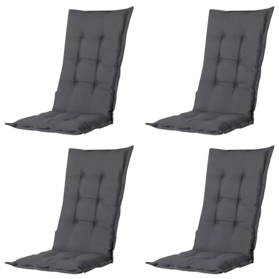 Madison - Tuinstoelkussen Hoge Rug Panama grey - Ca. 123x50 cm - Set van 4