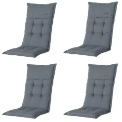 Madison - Tuinstoelkussen Hoge Rug Rib grey - Ca. 123x50 cm - Set van 4