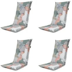 Madison - Tuinstoelkussen Hoge Rug Grafi salmone - Ca. 123x50 cm - Set van 4