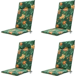 Madison - Tuinstoelkussen Hoge Rug Lua green - Ca. 120x50 cm - Set van 4