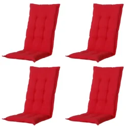 Madison - Tuinstoelkussen Hoge Rug Panama red - Ca. 123x50 cm - Set van 4