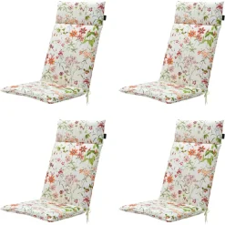 Madison - Tuinstoelkussen Hoge Rug Milly natural - Ca. 120x50 cm - Set van 4