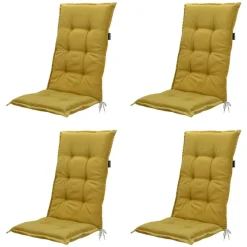 Madison - Tuinstoelkussen Hoge Rug Panama mustard - Ca. 123x50 cm - Set van 4