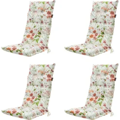 Madison - Tuinstoelkussen Hoge Rug Milly natural - Ca. 123x50 cm - Set van 4