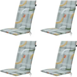 Madison - Tuinstoelkussen Hoge Rug Tess orange - Ca. 120x50 cm - Set van 4