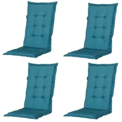 Madison - Tuinstoelkussen Hoge Rug Panama sea blue - Ca. 123x50 cm - Set van 4
