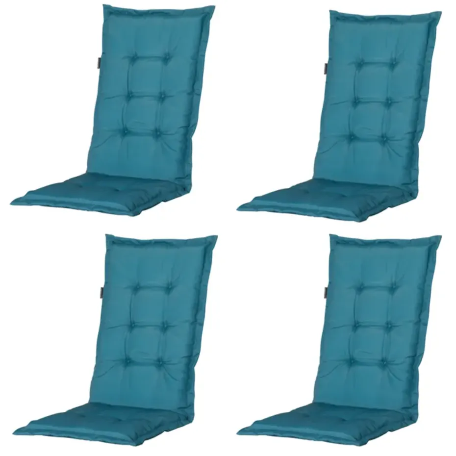 Madison - Tuinstoelkussen Lage Rug Panama sea blue - Ca. 105x50 cm - Set van 4