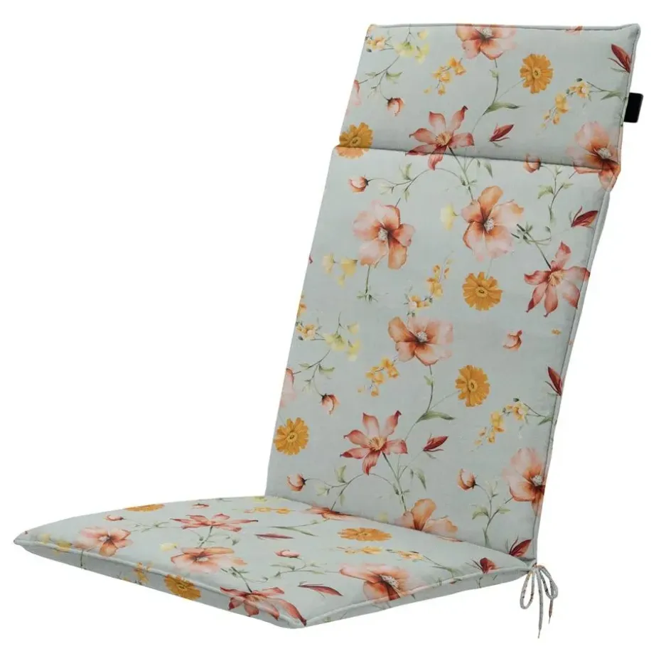 Madison - Tuinstoelkussen Hoge Rug Florina orange - Ca. 120x50 cm - Set van 4