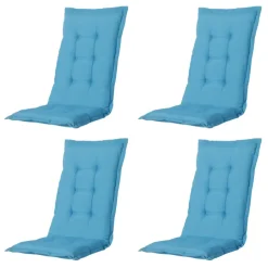 Madison - Tuinstoelkussen Lage Rug Panama aqua - Ca. 105x50 cm - Set van 4