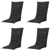 Madison - Tuinstoelkussen Lage Rug Rib black - Ca. 105x50 cm - Set van 4