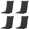 Madison - Tuinstoelkussen Lage Rug Basic black - Ca. 105x50 cm - Set van 4