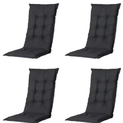 Madison - Tuinstoelkussen Lage Rug Basic black - Ca. 105x50 cm - Set van 4