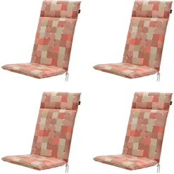 Madison - Tuinstoelkussen Hoge Rug Jacky terra - Ca. 120x50 cm - Set van 4