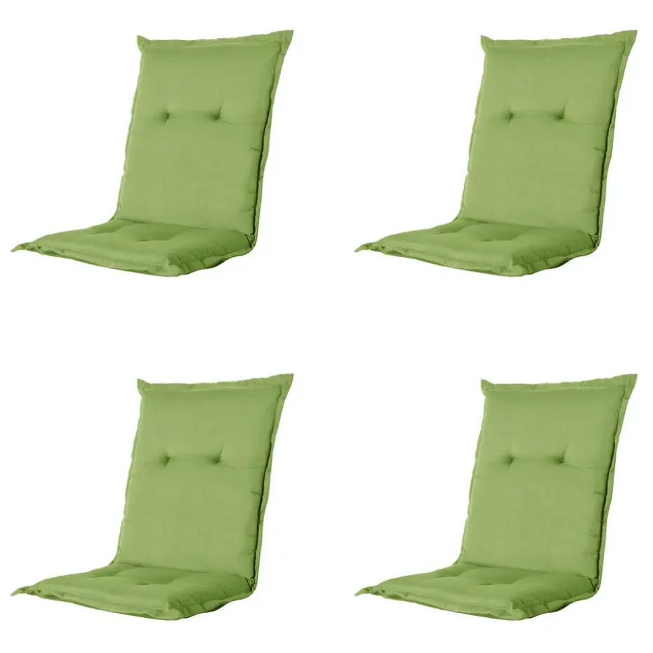 Madison - Tuinstoelkussen Lage Rug Rib lime - Ca. 105x50 cm - Set van 4