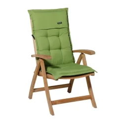 Madison - Tuinstoelkussen Lage Rug Rib lime - Ca. 105x50 cm - Set van 4