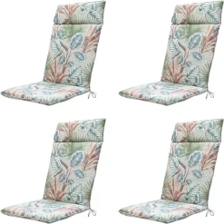 Madison - Tuinstoelkussen Hoge Rug Cala natural - Ca. 120x50 cm - Set van 4