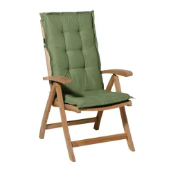 Madison - Tuinstoelkussen Hoge Rug Basic green - Ca. 123x50 cm - Set van 4