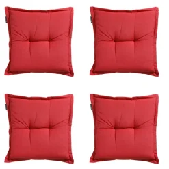 Madison - Zitkussen Panama brick red - Ca. 50x50 cm - Set van 4