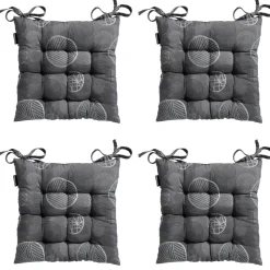 Madison - Zitkussen Toscane Circle grey - Ca. 46x46 cm - Set van 4