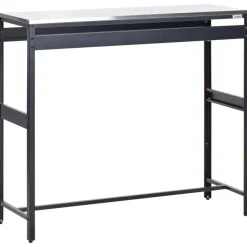 MAENZA - Buitenkeukenkast set met tafel - Zwart - Staal