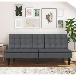 Maine - Slaapbank in antraciet ribstof