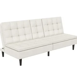 Maine - Slaapbank in crèmekleurige ribstof