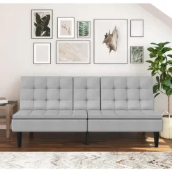 Maine - Slaapbank in grijze ribstof