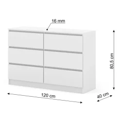 Maja dressoir S6 120 cm wit mat