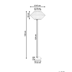 MAKETSI - Staande lamp - Wit - IJzer/Stof