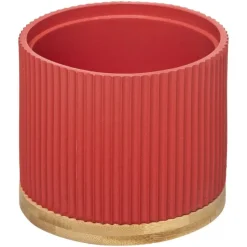 Make-up organizer/opberger met spiegel 14 x 14 x 35 cm zalmroze