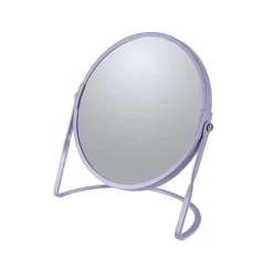 Make-up spiegel Cannes - 5x zoom - metaal - 18 x 20 cm - lila paars