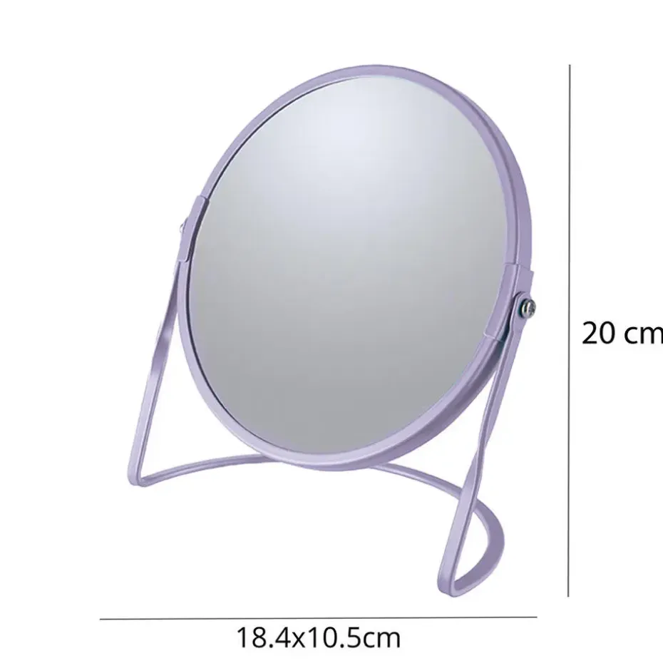Make-up spiegel Cannes - 5x zoom - metaal - 18 x 20 cm - lila paars