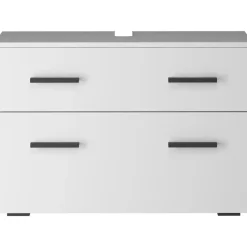 Malika - Wastafelonderkast 80 cm met 1 klep 1 lade in antraciet wit