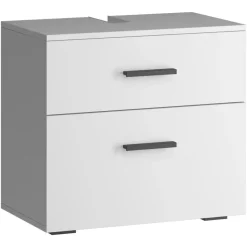 Malika - Wastafelonderkast 60 cm met 1 klep 1 lade in antraciet wit
