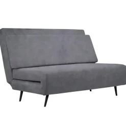 Mallory - Slaapbank 140 cm in antraciet fluweel