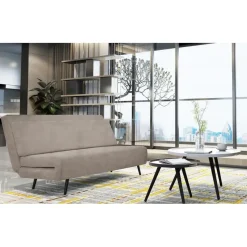 Mallory - Slaapbank 140 cm in taupe fluweel