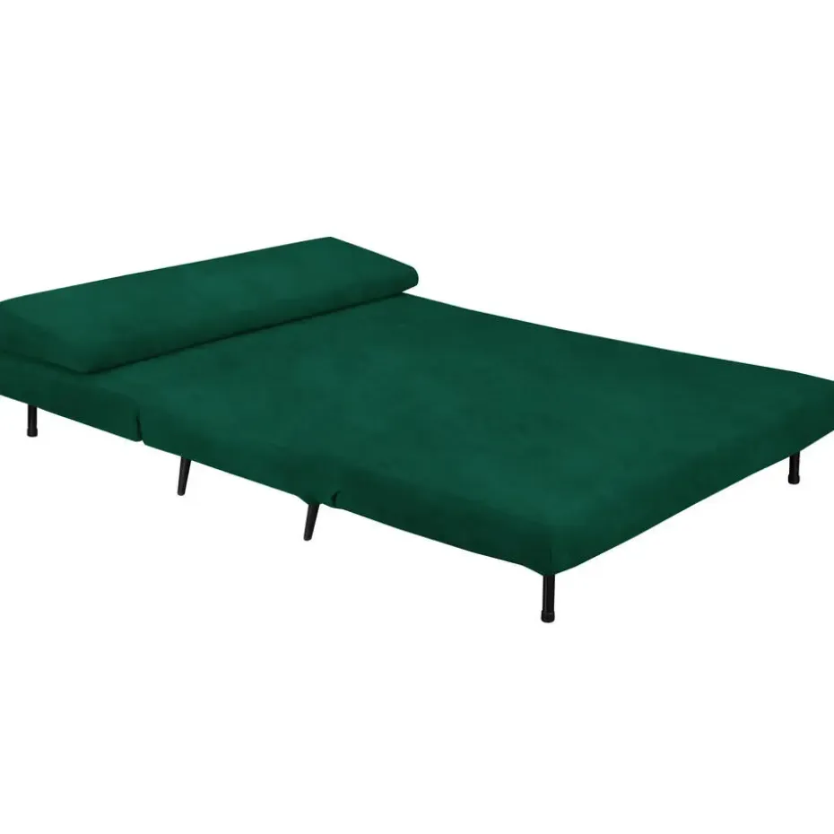 Mallory - Slaapbank 140 cm in donkergroene fluweel