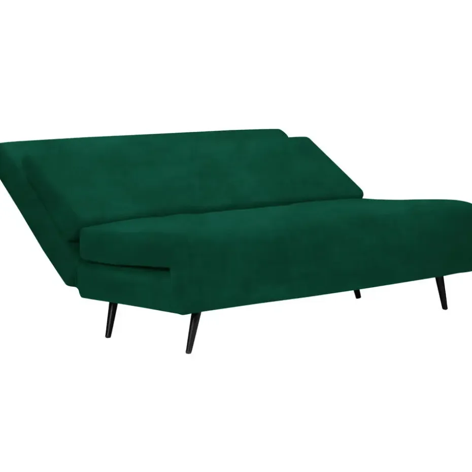 Mallory - Slaapbank 140 cm in donkergroene fluweel