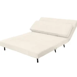 Mallory - Slaapbank 140 cm in crèmekleurige stof