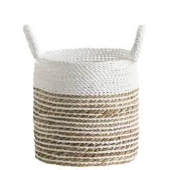 Mand Bologna - naturel/wit - 30xØ28 cm