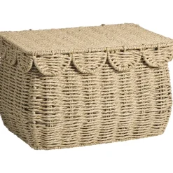 Mand Moda met deksel - bruin - 27x37x23 cm