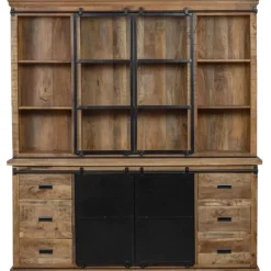 Mangohoutonline - Buffetkast Denver 200x220cm Recht Rechthoekig - Bruin - Mahom