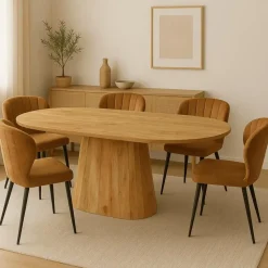 Mangohoutonline - Eettafel Nova Capsule 210x100cm Rechthoekig - Bruin - Mahom