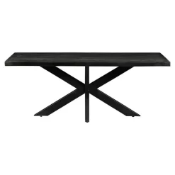 Mangohoutonline - Eettafel Memphis Black 240x100cm Rechthoekig - Zwart - Mahom