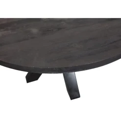 Mangohoutonline - Eettafel Madison Black Ø 120 Rond - Zwart - Mahom