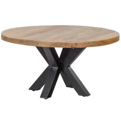Mangohoutonline - Eettafel Madison 150cm Rond - Bruin - Mahom